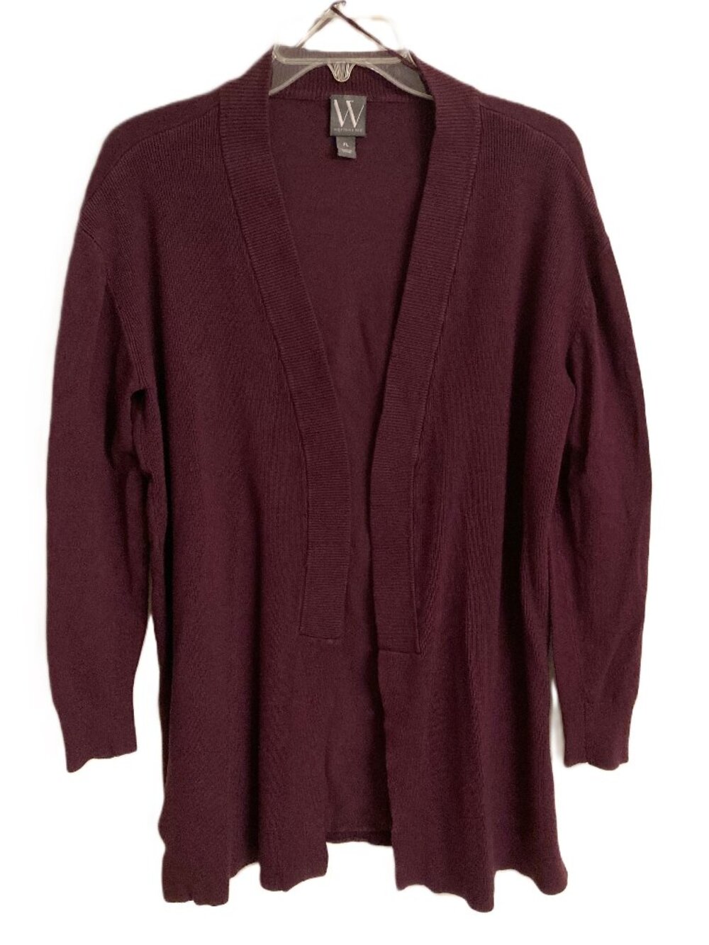 Worthington Women's Red Burgundy Long Cardigan Size PL